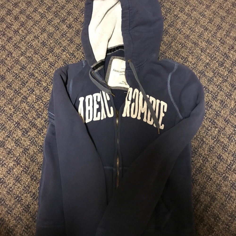 Abercrombie and Fitch blue zip up hoodie